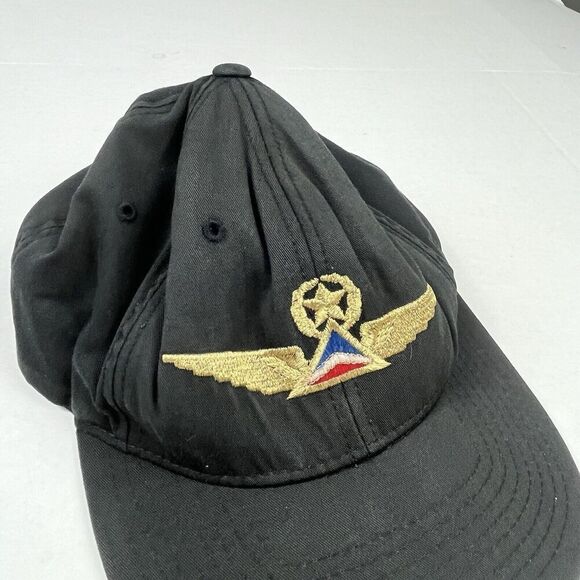 Delta Airlines Pilot Wings Snapback Hat Black Embroidered Retro Vintage Cap OS - Picture 2 of 9